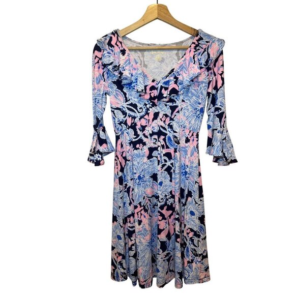 Lilly Pulitzer Stirling Dress Bright Amore Please Womens XS - Picture 2 of 8